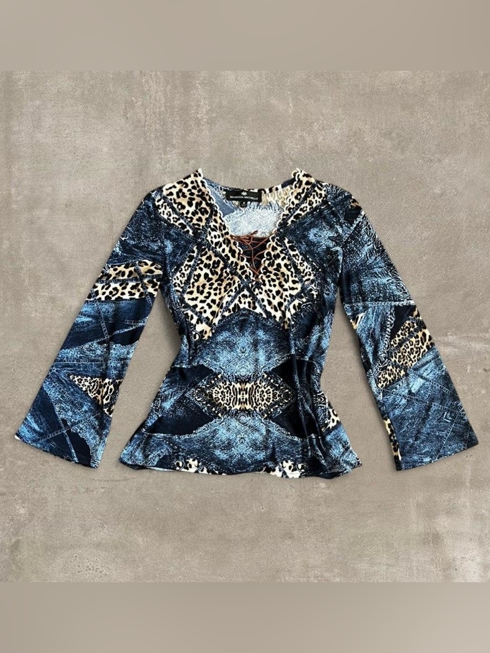 Madison Michelle Bell Sleeve Leopard Top